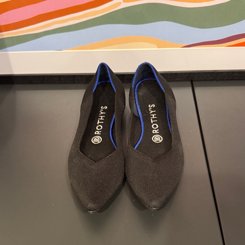 Rothy's Women's Black Pointed Flats, Size 8.5